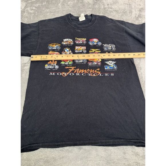 Vintage Famous Motorcycles Short Sleeve T Shirt Men's Size Large Black - Picture 7 of 10